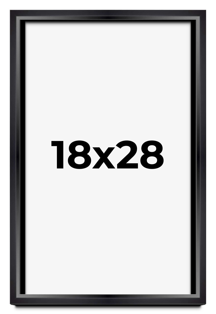 Modern Shadow Box 1.5" Depth Black Picture Frame - UV Acrylic, Backing, Hanging Hardware